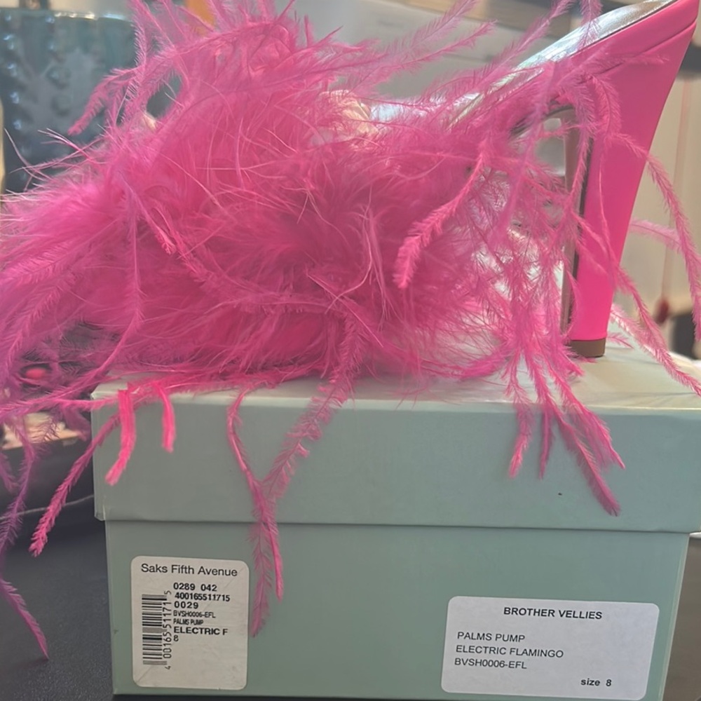 Brother Vellies Pink Palms in Electric Flamingo